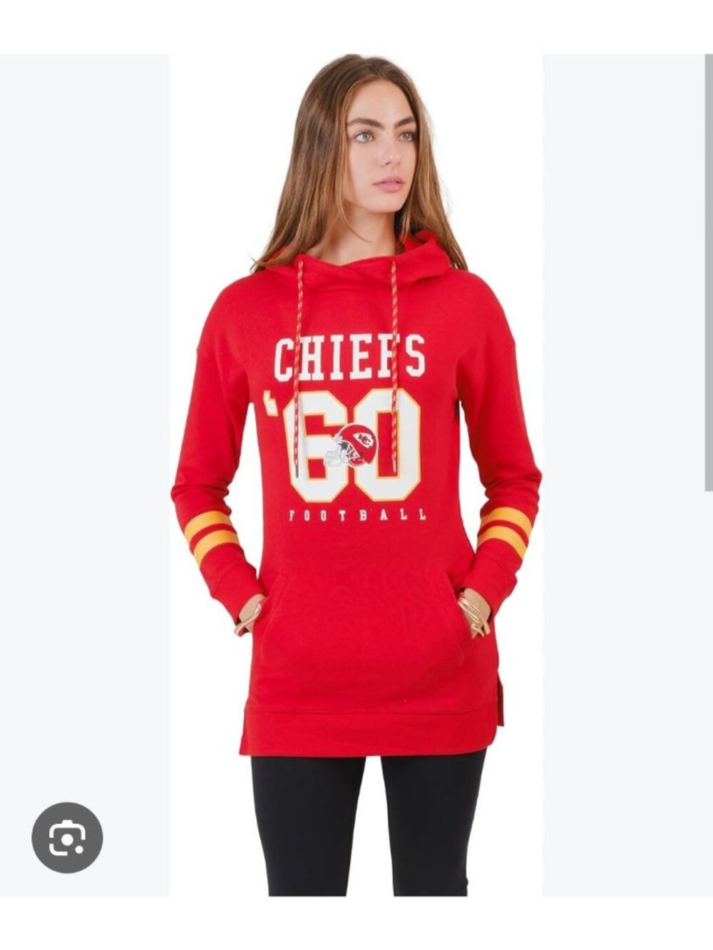 Womens Kansas City Chiefs Tunic Hoodie Sweatshirt XL NFL Team Apparel Graphic